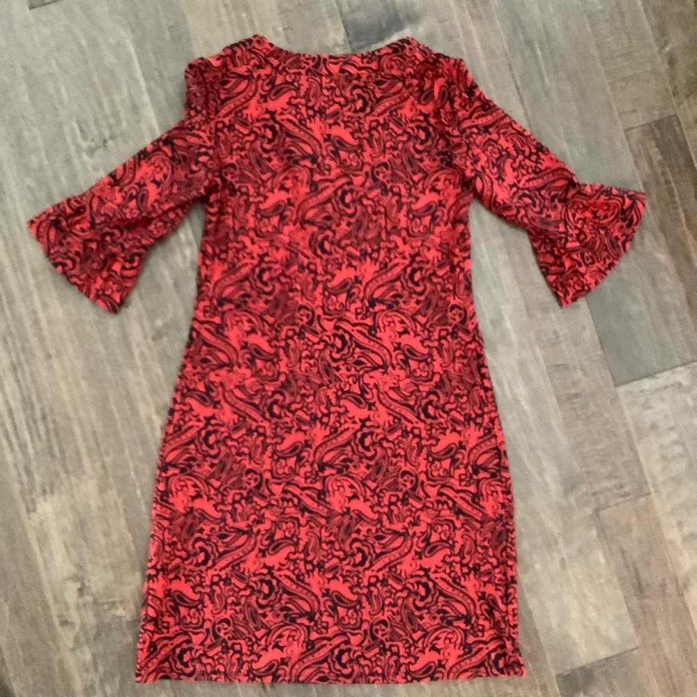 Jude Connally Red and Black Patterned Dress - Picture 5 of 6